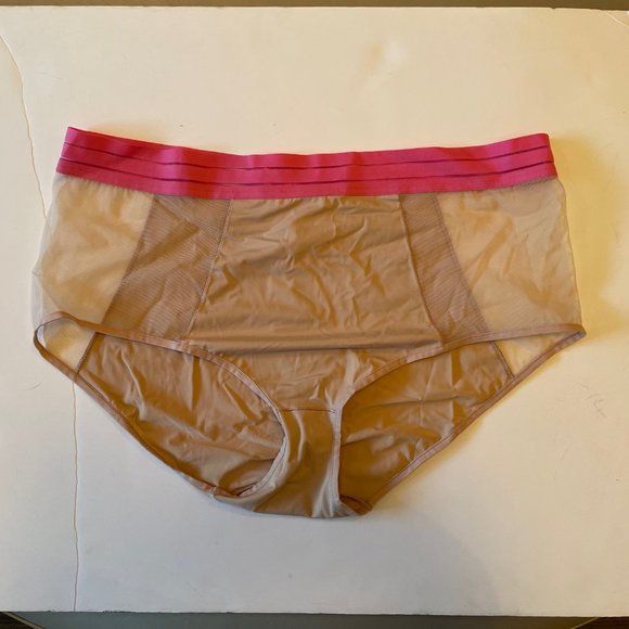 BNWT Maison Lejaby Sunny Nufit Pink Panty Set Nude Pink Yellow XXL - Picture 2 of 8